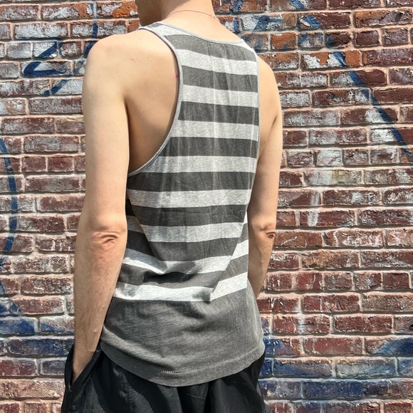 ACNE STUDIOS Gray Striped Tank Top - Picture 2 of 2